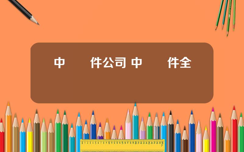 中華軟件公司 中國軟件全稱